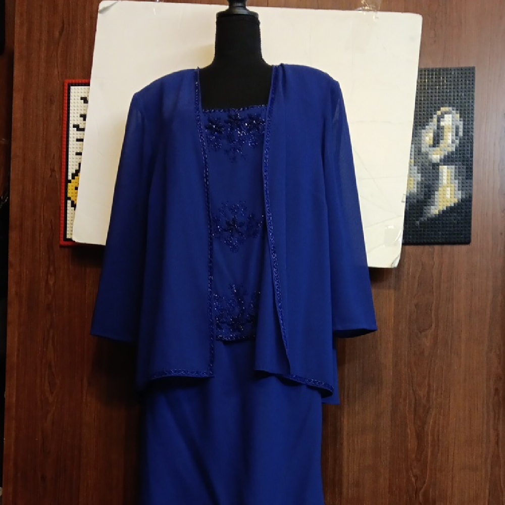 Elegant Blue Two-Piece Dress Set